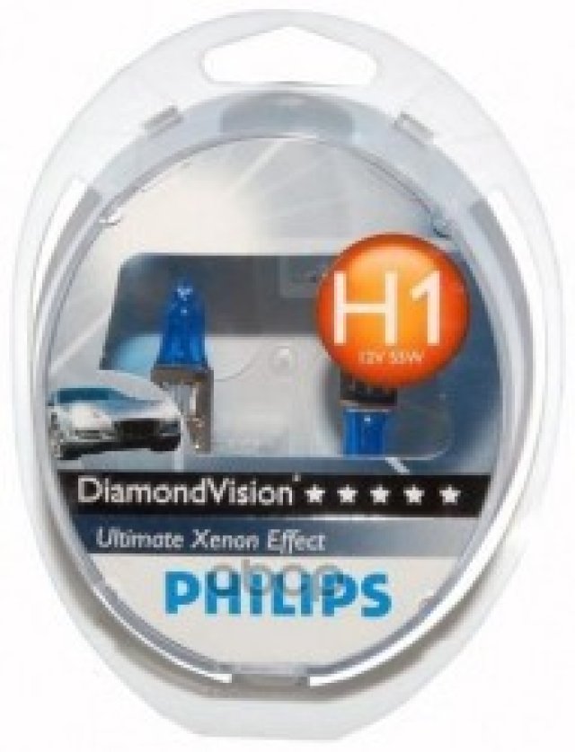 1 799 р. Лампа Галогеновая H1 12V  55W Philips  Diamond Vision  P14.5s (2 Шт.) Original (12258Dvs2) Philips арт. 12258DVS2  с доставкой в г. Кемерово