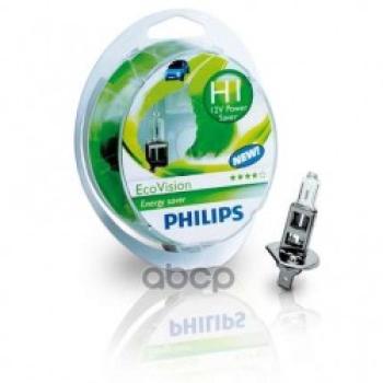 Лампа Галогеновая H1 12V  55W Philips Long Live Eco Vision P14.5s (2 Шт.) Philips арт. 12258LLECOS2*