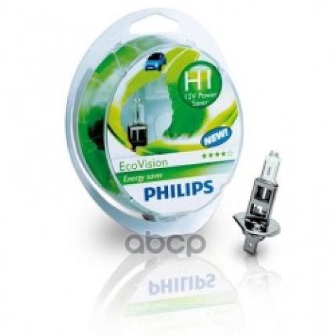 899 р. Лампа Галогеновая H1 12V  55W Philips Long Live Eco Vision P14.5s (2 Шт.) Philips арт. 12258LLECOS2*  с доставкой в г. Кемерово