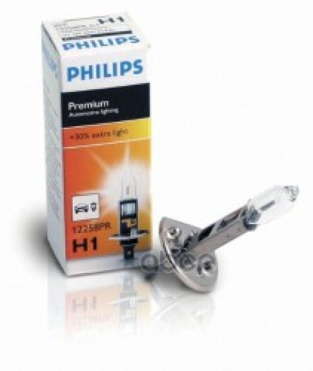 227 р. Лампа Галогеновая H1 12V  55W Philips Premium +30%  P14.5s (12258 Pr C1*) Philips арт. 12258 PR C1*  с доставкой в г. Кемерово