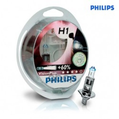 799 р. Лампа Галогеновая H1 12V  55W Philips Vision Plus +60%  P14.5s (2 Шт.) Philips арт. 12258 VP S2*  с доставкой в г. Кемерово