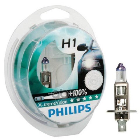 1 299 р. Лампа Галогеновая H1 12V  55W Philips  X-Treme Vision +130% P14.5s (2 Шт.) (12258Xv+S2*) Philips арт. 12258XV+S2*  с доставкой в г. Кемерово
