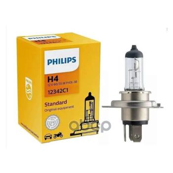 265 р. Лампа Галогеновая H4 12V  6055W Philips Standart P43t (12342C1*) Philips арт. 12342C1*  с доставкой в г. Кемерово. Увеличить фотографию 1
