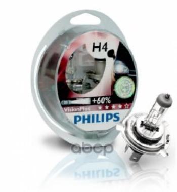 1 499 р. Лампа Галогеновая H4 12V  6055W Philips Vision Plus +60% Р43т (2 Шт.) Philips арт. 12342 VP S2*  с доставкой в г. Кемерово. Увеличить фотографию 1
