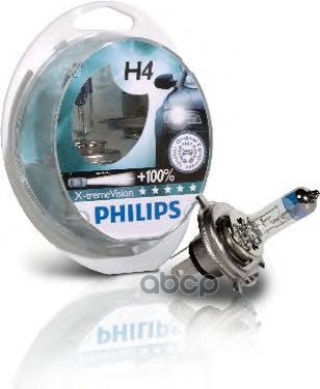 1 499 р. Лампа Галогеновая H4 12V  6055W Philips X-Treme Vision +100% P43t-38 (2 Шт.) Philips арт. 12342 XV S2*  с доставкой в г. Кемерово