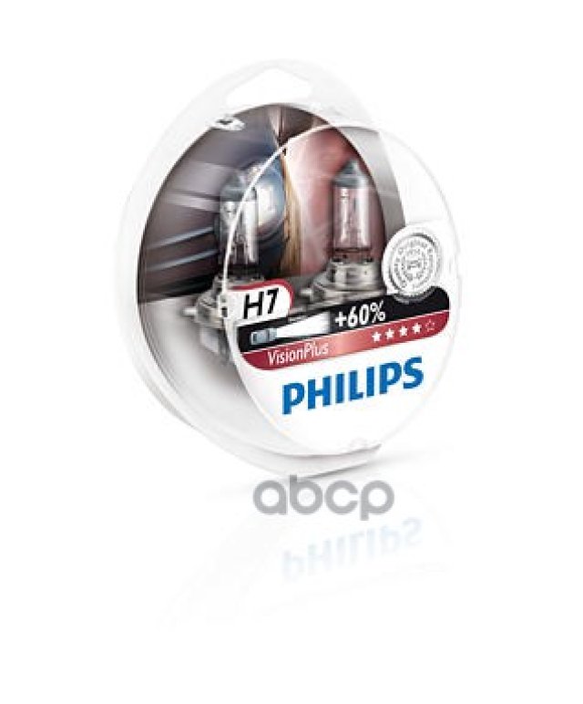 1 569 р. Лампа Галогеновая H7 12V  55W Philips Vision Plus +60%  Px26d (2 Шт.) Philips арт. 12972VPS2*  с доставкой в г. Кемерово