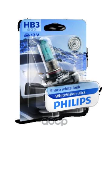 Лампа Галогеновая Hb3 12V  60W Philips Whitevision Ultra 4200K P20d Original (9005Wvub1) Philips арт. 9005WVUB1
