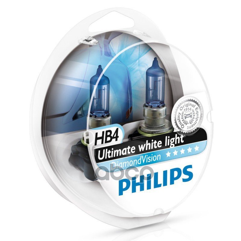 5 199 р. Лампа Галогеновая Hb4 12V  55W Philips Diamond Vision 5000K (2Шт) P22d Original (9006Dvs2) Philips арт. 9006DVS2  с доставкой в г. Кемерово