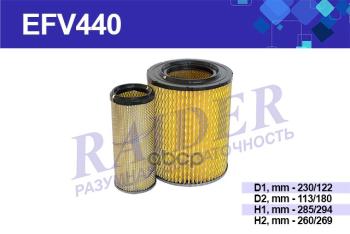 Фильтр Воздушный Зил 5301 К-Кт Внутр. + Наруж. (5301-1109010) Raider (Efv440) RAIDER арт. EFV440