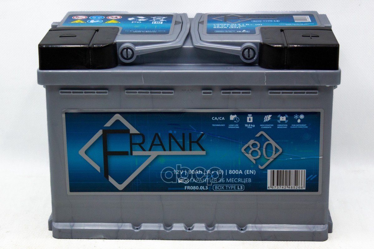 9 599 р. Аккумулятор  80 Frank Обратная Полярность FRANK арт. FR080.0L3  с доставкой в г. Кемерово