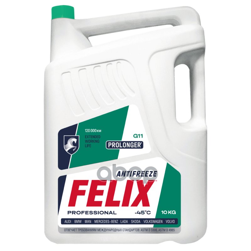 2 559 р. Антифриз Felix Prolonger G11 Тосол-Синтез (10Кг) -40*С (Зеленый) (430206021) Felix арт. 430206021  с доставкой в г. Кемерово