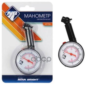 107 р. Манометр Шинный 3.5 Атм В Блистере Nova Bright (47755) Nova Bright арт. 47755  с доставкой в г. Кемерово. Увеличить фотографию 1