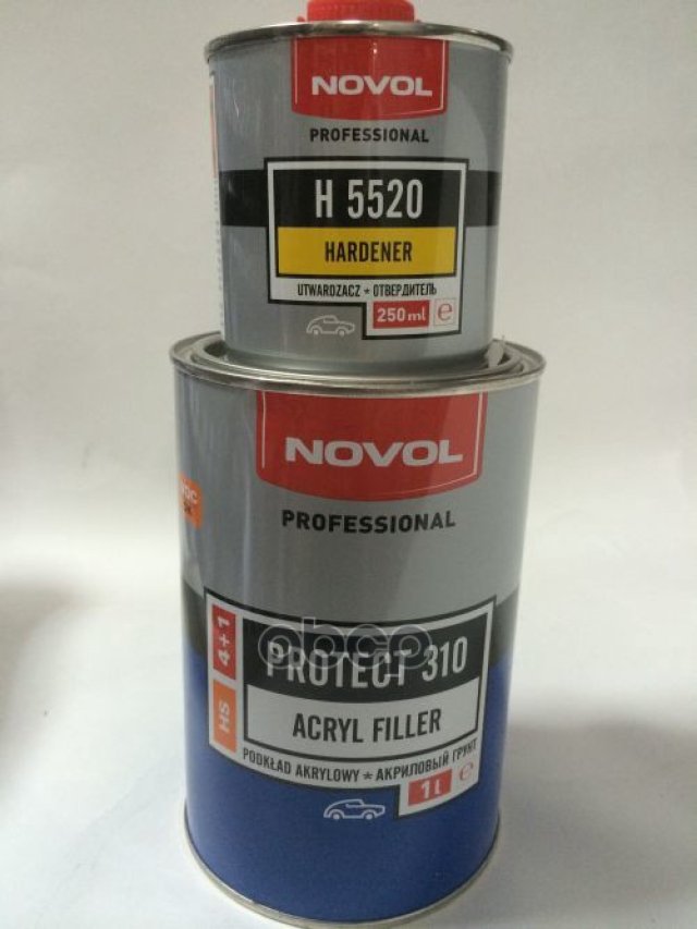 2 159 р. Грунт Акриловый (2-Комп.) 4+1 Novol Hs Protect 310 (1Л+0,25 Л) Комплект, Черный С Отвердителем (Novo Novol арт. 37141  с доставкой в г. Кемерово