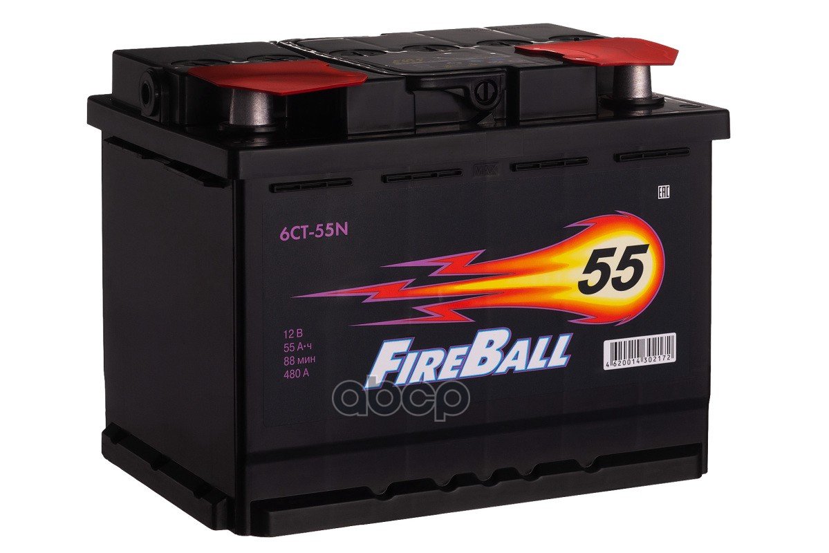 5 549 р. Аккумулятор  55 Fire Ball Прямая Полярность FireBall арт. 555 107 020  с доставкой в г. Кемерово