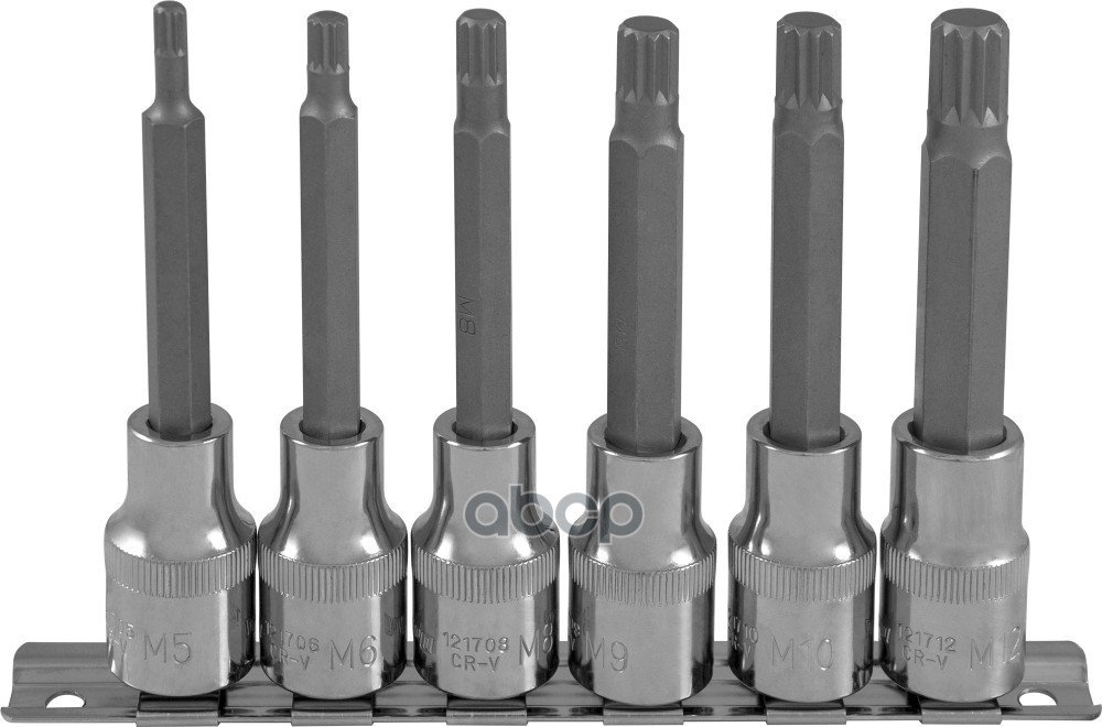1 949 р. Набор Головок 12 Со Вставками Spline (6 Предм. M5-M12  L=100 Мм) Ombra Рельс (921706) OMBRA арт. 921706  с доставкой в г. Кемерово