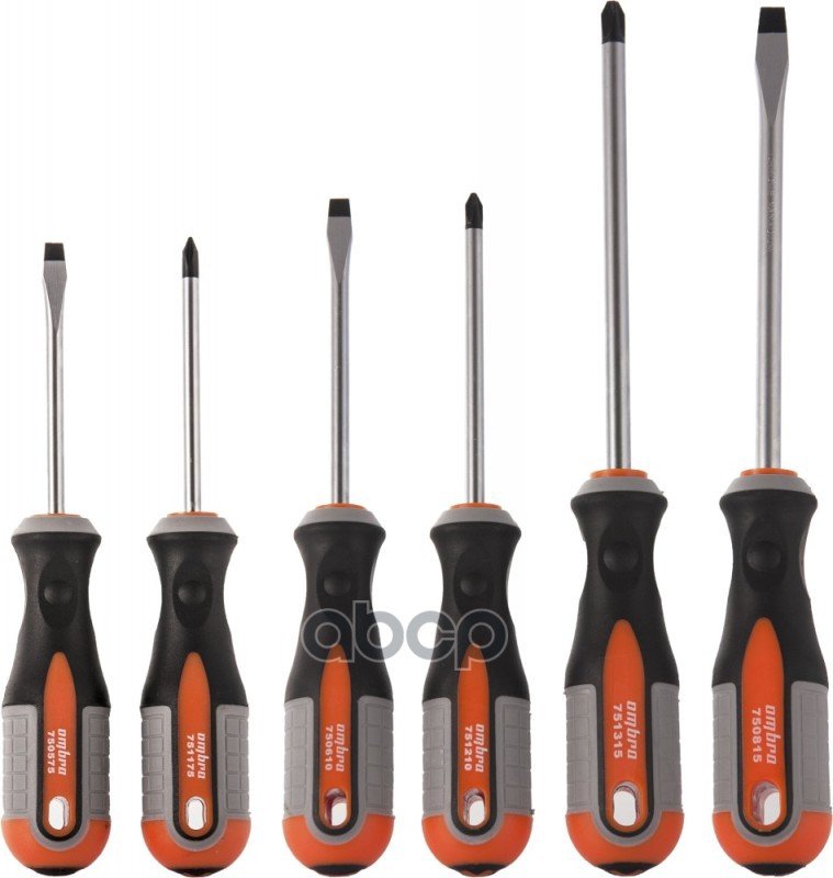 1 599 р. Набор Отверток 6 Предметов Round Grip Ombra (975006) OMBRA арт. 975006  с доставкой в г. Кемерово