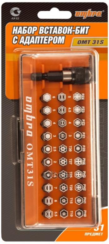 1 799 р. Набор Бит 31 Предм. Hex, Torx, Ph, Pz, Sl Ombra (Omt31s) OMBRA арт. OMT31S  с доставкой в г. Кемерово. Увеличить фотографию 2