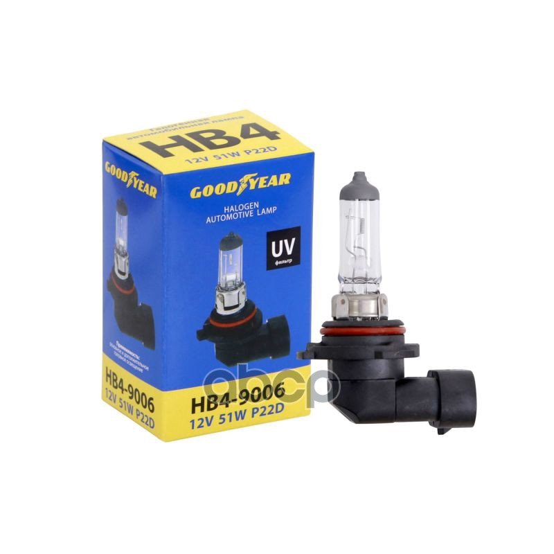 389 р. Лампа Галогеновая Hb4 12V  51W Goodyear P22d (Gy010040) GOODYEAR арт. GY010040  с доставкой в г. Кемерово