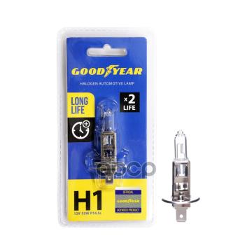 Лампа Галогеновая H1 12V  55W Goodyear Long Life P14.5s (Блистер) (Gy011123) GOODYEAR арт. GY011123