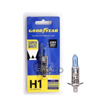 329 р. Лампа Галогеновая H1 12V  55W Goodyear Super White P14.5s (Блистер) (Gy011127) GOODYEAR арт. GY011127  с доставкой в г. Кемерово. Увеличить фотографию 1