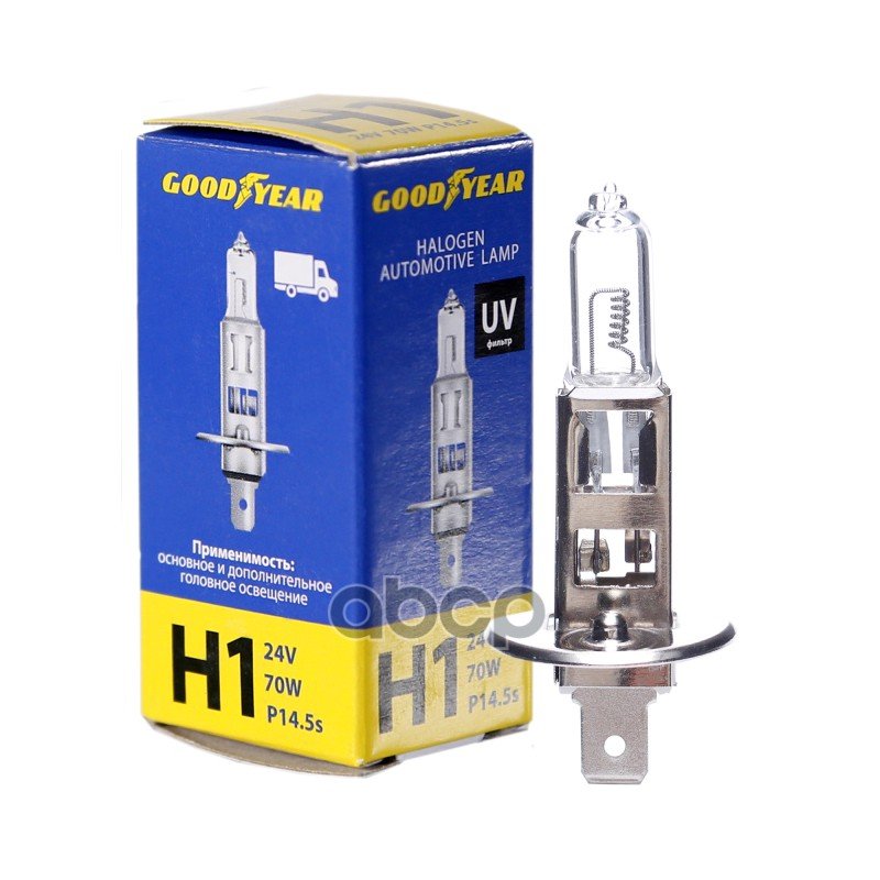202 р. Лампа Галогеновая H1 24V  70W Goodyear P14.5 (Gy011240) GOODYEAR арт. GY011240  с доставкой в г. Кемерово