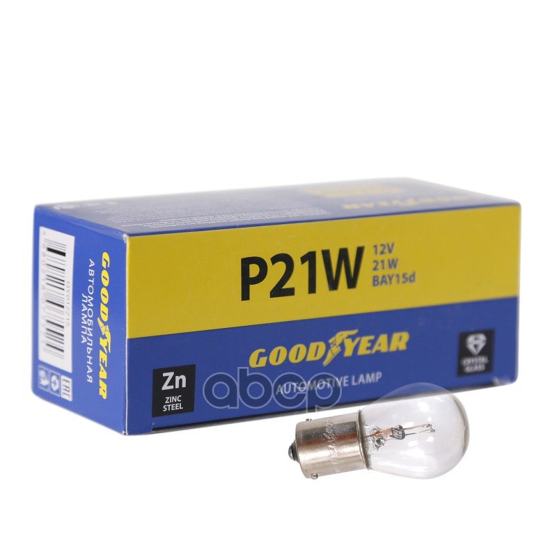 349 р. Лампа 12 V 21 W Goodyear (Повторитель,Стоп-Сигнал,Задн.ход) Ва15s (Коробка 10Шт) (Gy012221) GOODYEAR арт. GY012221  с доставкой в г. Кемерово