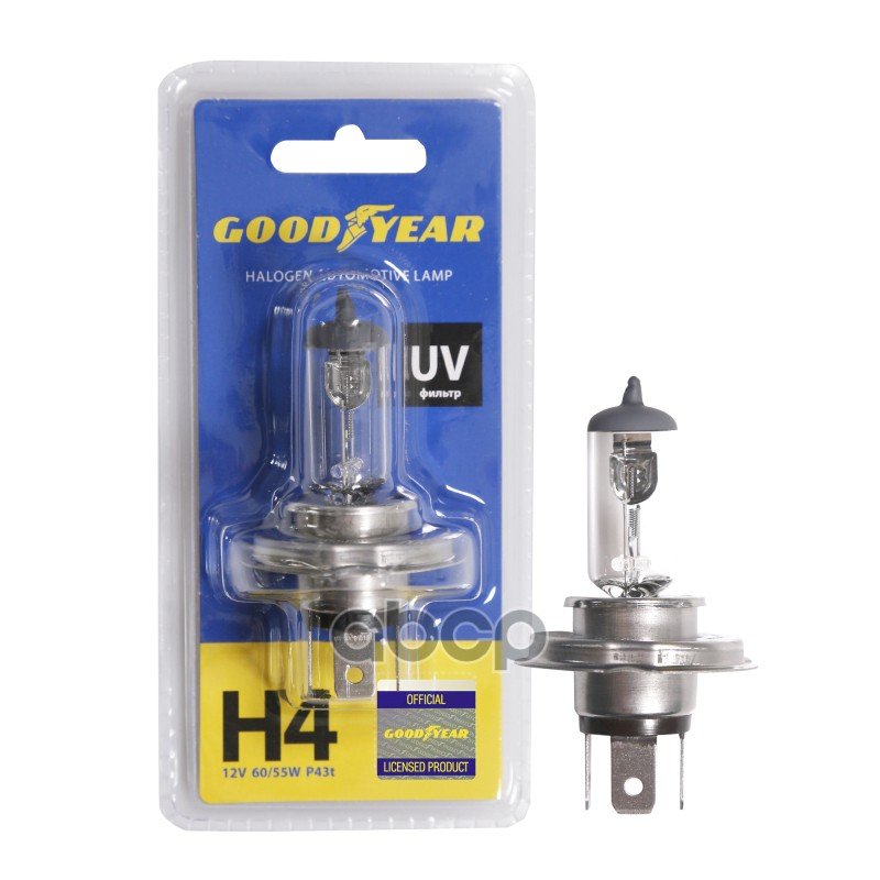 339 р. Лампа Галогеновая H4 12V  6055W Goodyear  P43t (Блистер) (Gy014121) GOODYEAR арт. GY014121  с доставкой в г. Кемерово
