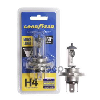489 р. Лампа Галогеновая H4 12V  6055W Goodyear More Light P43t (Блистер) (Gy014125) GOODYEAR арт. GY014125  с доставкой в г. Кемерово. Увеличить фотографию 1