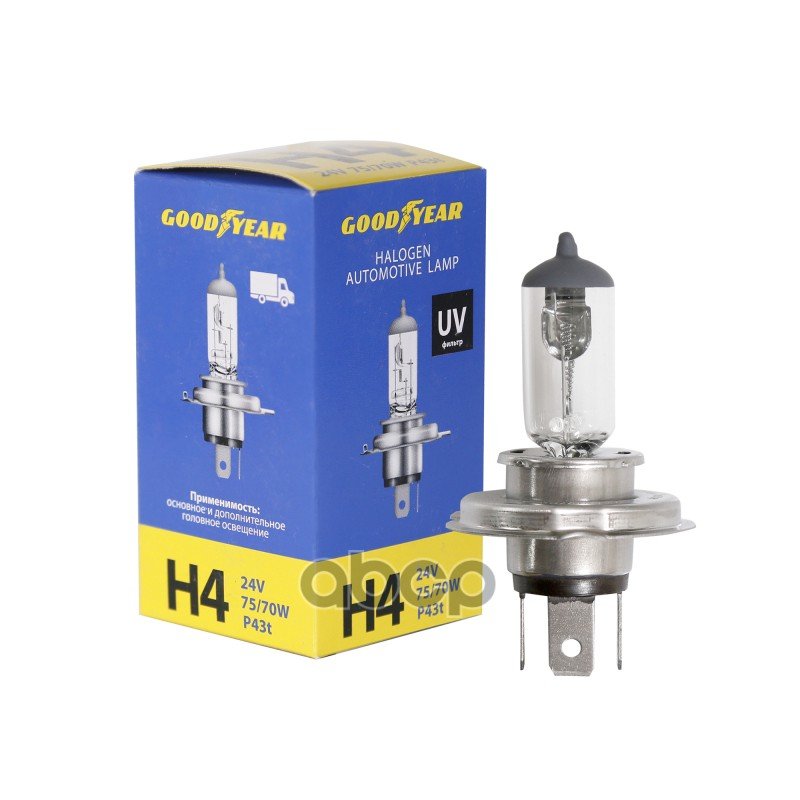 369 р. Лампа Галогеновая H4 24V  7570W Goodyear P43t (Gy014240) GOODYEAR арт. GY014240  с доставкой в г. Кемерово