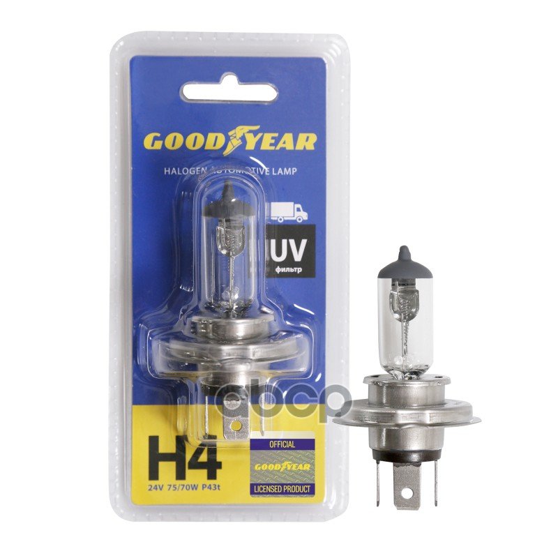339 р. Лампа Галогеновая H4 24V  7570W Goodyear P43t (Блистер) (Gy014241) GOODYEAR арт. GY014241  с доставкой в г. Кемерово