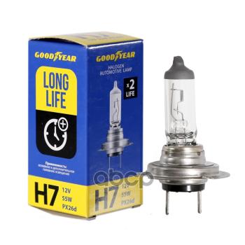 299 р. Лампа Галогеновая H7 12V  55W Goodyear Long Life Px26d (Gy017122) GOODYEAR арт. GY017122  с доставкой в г. Кемерово. Увеличить фотографию 1