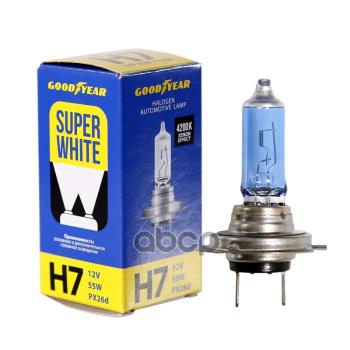 Лампа Галогеновая H7 12V  55W Goodyear Super White Px26d (Gy017126) GOODYEAR арт. GY017126
