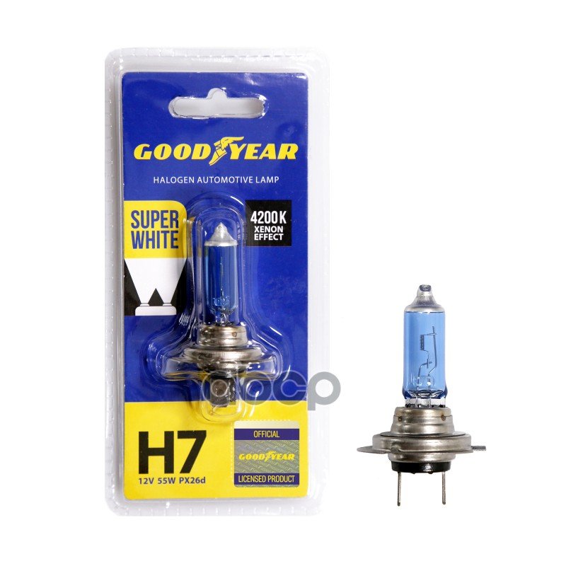 469 р. Лампа Галогеновая H7 12V  55W Goodyear Super White Px26d (Блистер) (Gy017127) GOODYEAR арт. GY017127  с доставкой в г. Кемерово