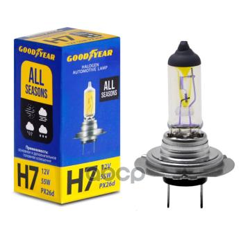 489 р. Лампа Галогеновая H7 12V  55W Goodyear All Seasons Px26d (Gy017128) GOODYEAR арт. GY017128  с доставкой в г. Кемерово. Увеличить фотографию 1