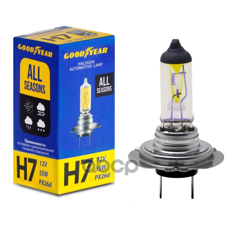 489 р. Лампа Галогеновая H7 12V  55W Goodyear All Seasons Px26d (Gy017128) GOODYEAR арт. GY017128  с доставкой в г. Кемерово