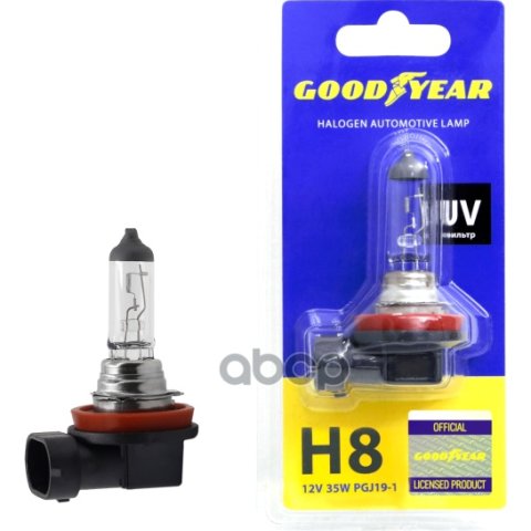449 р. Лампа Галогеновая H8 12V  35W Goodyear Pgj19-1 (Блистер) (Gy018121) GOODYEAR арт. GY018121  с доставкой в г. Кемерово