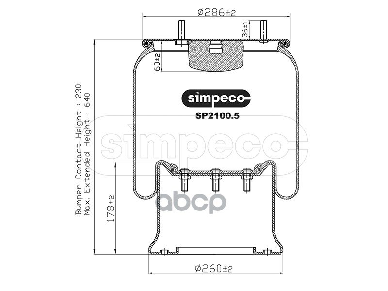 10 349 р. ППодушка 813Mb SafRorTrailorVolvo (Металл. Стакан) SIMPECO арт. SP21005014  с доставкой в г. Кемерово