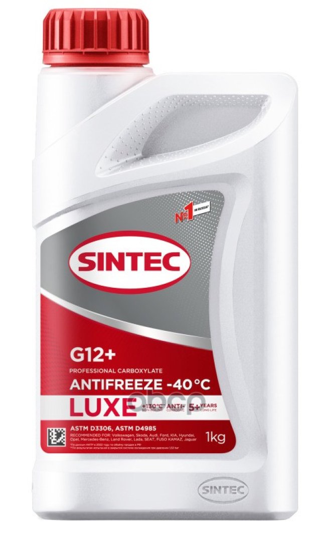 291 р. Антифриз Sintec Lux G12   (1 Кг) -40*С (Красный) (990550) SINTEC арт. 990550  с доставкой в г. Кемерово
