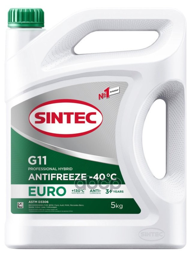 1 059 р. Антифриз Sintec Euro G11   (5 Кг) -40*С (Зелёный) (990554) SINTEC арт. 990554  с доставкой в г. Кемерово