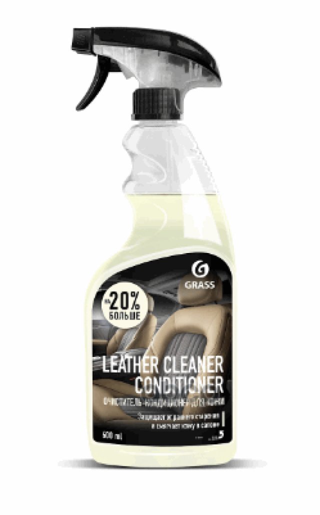 489 р. Очиститель Обивки Салона Grass Leather Cleaner Кожи+Кондиционер ( 600 Мл) Триггер (110402) GraSS арт. 110402  с доставкой в г. Кемерово