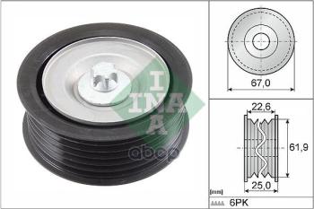 4 259 р. Ролик Обводной Mercedes W211, W212, W221 2.3-5.0   532 0866 10 Ina арт. 532086610  с доставкой в г. Кемерово. Увеличить фотографию 1