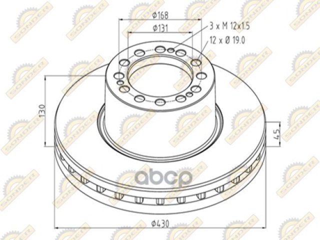 10 289 р. Диск Тормозной Saf Skrb 9022 432131Х45130 SONDER арт. 160050074  с доставкой в г. Кемерово