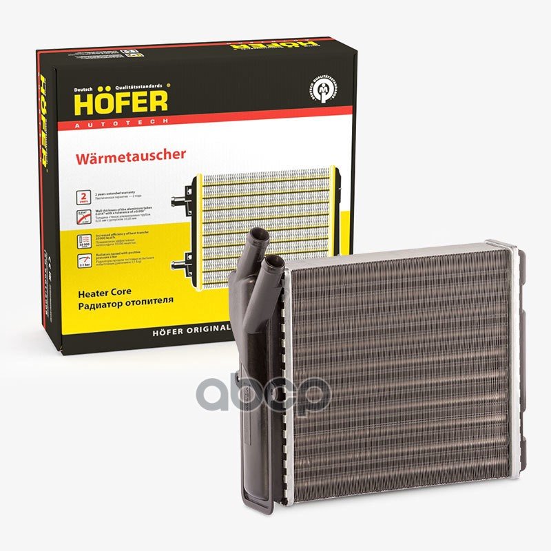 1 199 р. Радиатор Отопителя Ваз 2123 (2-Х Ряд. Алюм.) Hofer Hf 730 226 HOFER арт. HF 730 226  с доставкой в г. Кемерово