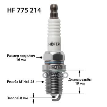 429 р. Свеча Hofer Hf 775 214 Ваз 21103-2112,1118 Калина 16-Кл.инж. (0,8Мм) (К-Т. 4Шт.) (Hf 775 214) HOFER арт. HF 775 214  с доставкой в г. Кемерово. Увеличить фотографию 5
