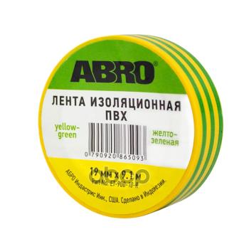 51 р. Изолента Пвх (19Мм*9,1М) Abro Желто-Зеленая (Имп.) (Et-900-10-R) ABRO арт. ET-900-10-R  с доставкой в г. Кемерово. Увеличить фотографию 1