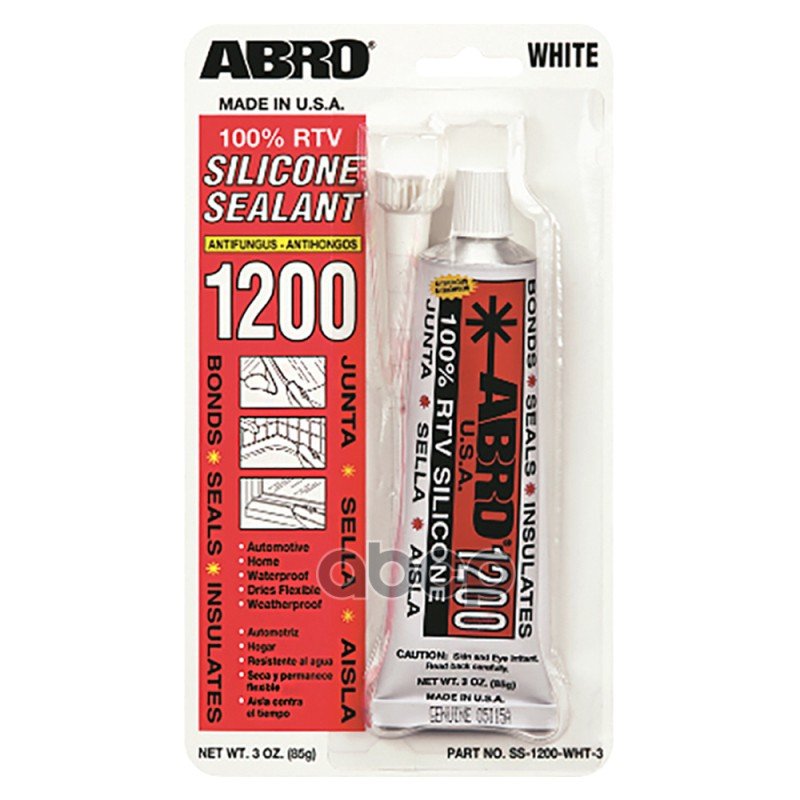 329 р. Герметик Силиконовый Abro Белый (85 Г) (Ss-1200-3-Wh) ABRO арт. SS-1200-3-WH  с доставкой в г. Кемерово