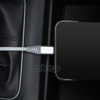 359 р. Кабель Для Зарядки Airline Type-C - Micro Usb 1М, Серый Нейлоновый (Ach-C-41) AIRLINE арт. ACH-C-41  с доставкой в г. Кемерово. Увеличить фотографию 5