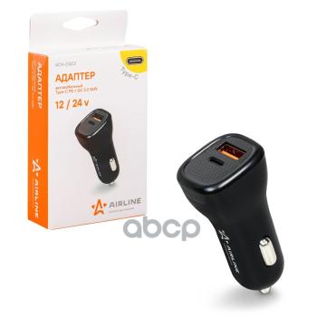 729 р. Зарядное Устройство Airline 1 Usb Qc 3.0 36Вт+Type-C Pd 1224В В Прикуриватель (Ach-Cqc3) AIRLINE арт. ACH-CQC3  с доставкой в г. Кемерово. Увеличить фотографию 4