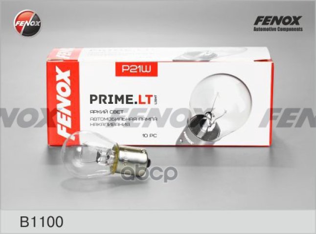 31 р. Лампа 12 V 21 W Fenox (Повторитель,Стоп-Сигнал,Задн.ход) Ва15s (B1100) FENOX арт. B1100  с доставкой в г. Кемерово