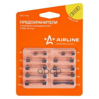93 р. Предохранители Цилиндрические Airline (5-25А 10 Шт.) Стеклянные, В Блистере (Afu-T-06) AIRLINE арт. AFU-T-06  с доставкой в г. Кемерово. Увеличить фотографию 1